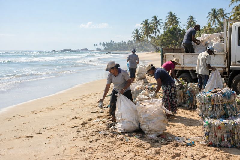 හෝටල් මුදල් ගෙවන වෙරළ පිරිසිදු කිරීමේ ව්යාපාර, එකතු කරන ප්ලාස්ටික් නැවත භාවිතයට විකුණා